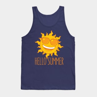 Hello Summer Sun With Sunglasses Tank Top